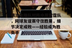 滇池金雕队对阵中原雷霆队，网球友谊赛守住胜果，细节决定成败——经验成为胜负手的简单介绍